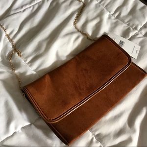 NWT Steve Madden chestnut suede clutch purse
